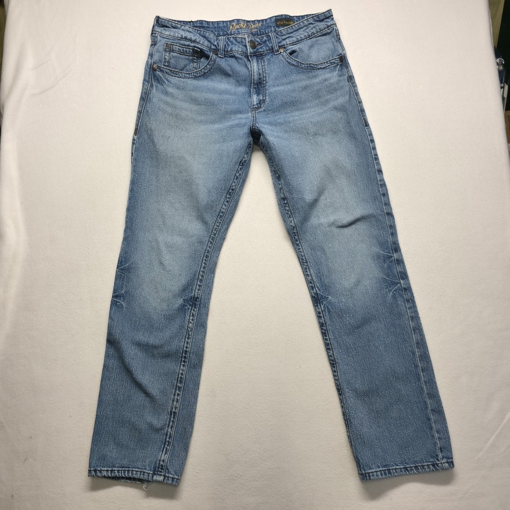 Rock 47 Men's Slim Straight Denim Blue Jeans Size 36X34 (36X33)